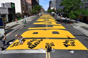 Black Lives Matter painted on Brooklyn street.