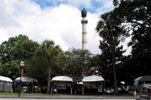 The statue of John C. Calhoun in Charleston, South Carolina.