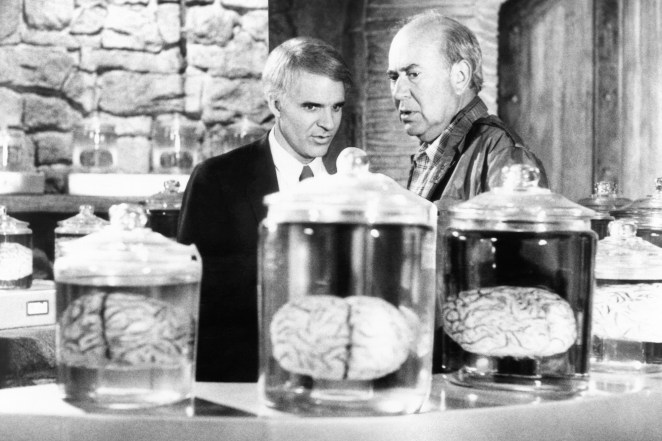 Steve Martin and director Carl Reiner in 1983's "The Main With Two Brains."
