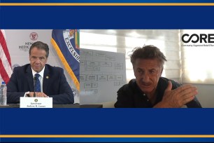 Gov. Andrew Cuomo joined by actor Sean Penn