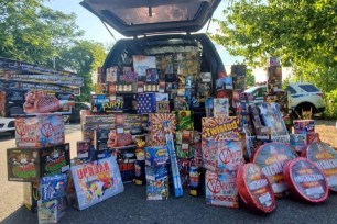 The illegal trove of fireworks.