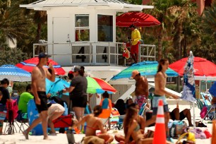 People at Clearwater Beach in Clearwater, Florida