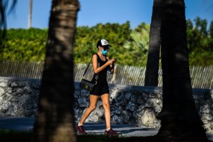 Woman wears mask in Florida