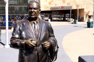 A statue of former Minnesota Twins owner Calvin Griffith