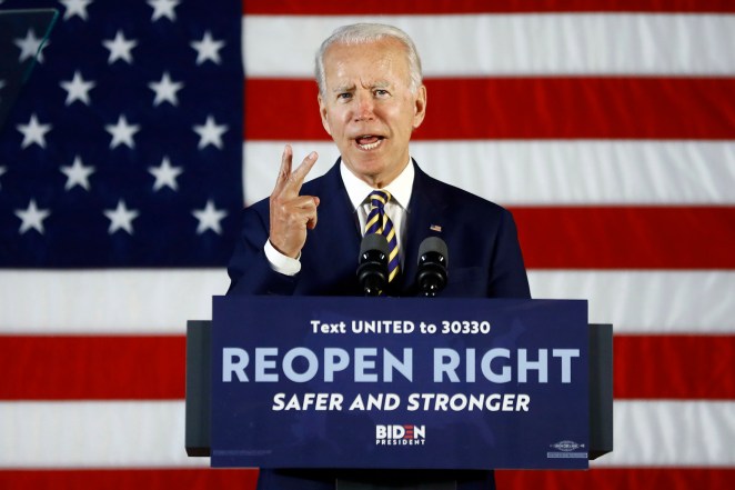 Joe Biden speaks today in Darby, Pa.