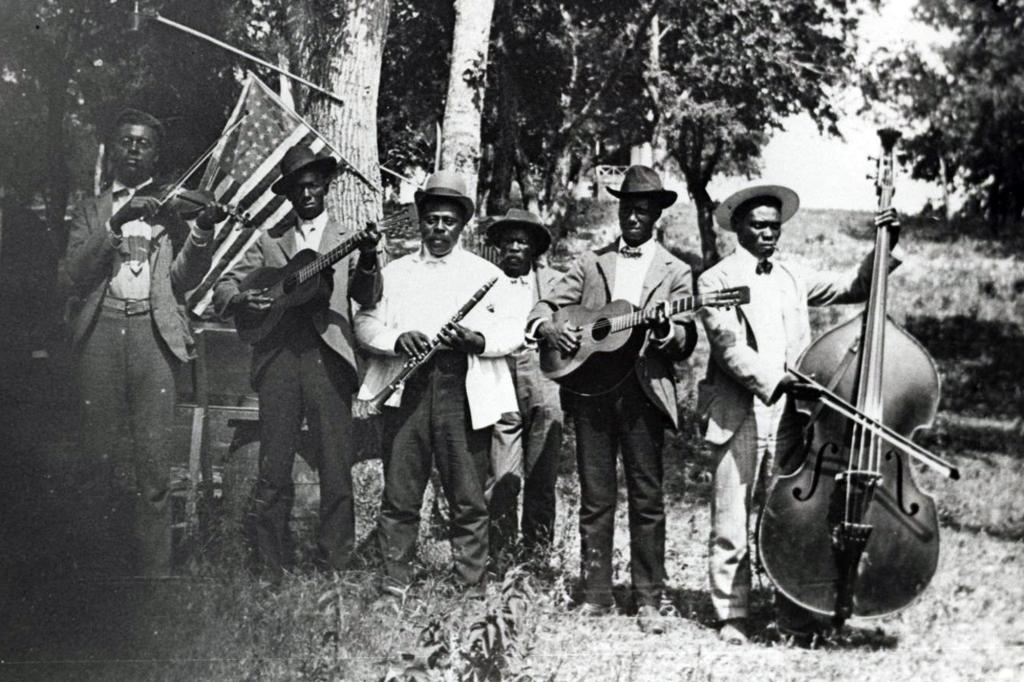 An African-American band at an Emancipation Day celebration in Austin in 1900.