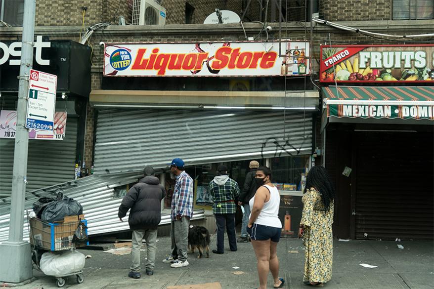 A looted Liquor store