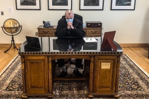 Gov. Phil Murphy at Wilson's desk