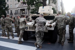 Members of the National Guard near the White House during the Washington D.C. protests.