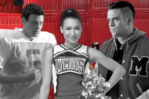 Corey Monteith, Naya Rivera and Mark Salling in "Glee."