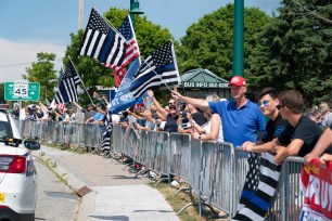 Around 1000 people came out to a support the police rally at the intersection of State Rd. 347 and State Rd. 112 in Port Jefferson Station, NY.