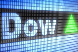 Dow sign with green up arrow