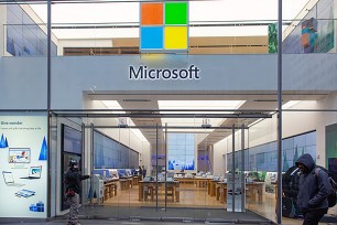 The exterior of a Microsoft store