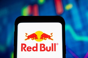 Red Bull logo displayed on a smartphone