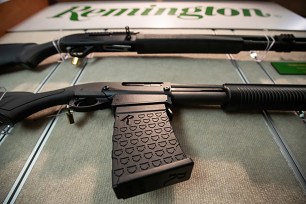 A Remington firearm displayed underneath the company logo