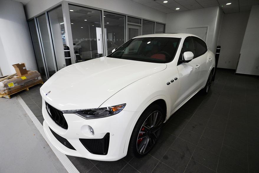 A Maserati in the dealership.