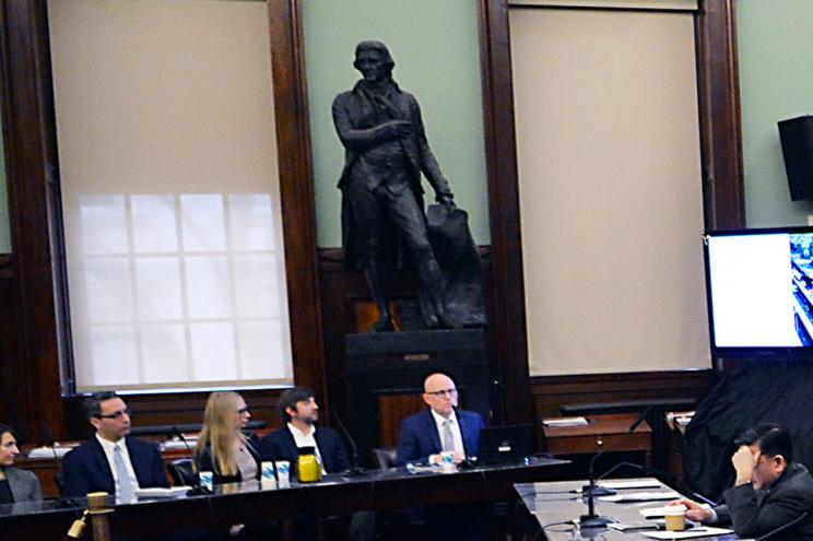 The Thomas Jefferson statue in the City Council chamber.