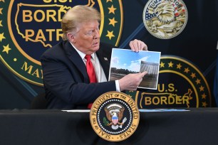 Donald Trump and border wall picture