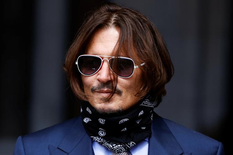 Actor Johnny Depp arrives at the High Court in London on July 17, 2020.