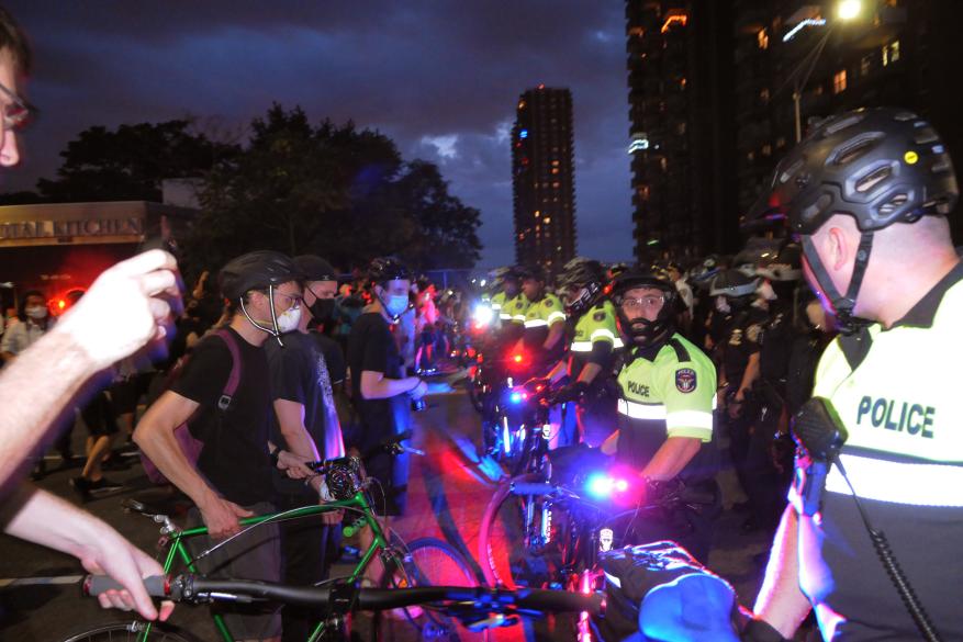 Black Lives Matter protesters clash with police 4th Avenue and 65th Street in Brooklyn.