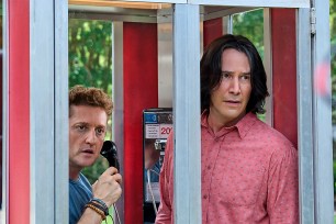 Keanu Reeves (right) and Alex Winter are back in “Bill & Ted Face the Music.”