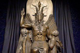 A church of Satan statue.