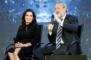 Jerry Falwell Jr. (right) and his wife, Becki (left)