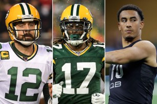 Packers Aaron Rodgers, Davante Adams, Jordan Love