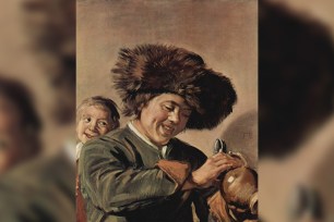 Two laughing boys with a beer mug by Frans Hals