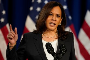 Kamala Harris speaking in Washington, D.C. today.