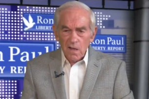 Ron Paul was hospitalized today after an apparent stroke-like incident during a virtual event.