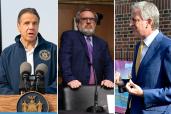 Gov. Andrew Cuomo (left), EPA head Andrew Wheeler (center) and Mayor Bill de Blasio