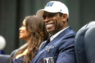 Deion Sanders at his Jackson State introductory press conference