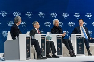 A panel during the World Economic Forum in Davos, Switzerland