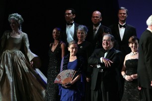 Justice Ruth Bader Ginsburg, Justice Antonin Scalia, Eleanor Holmes Norton and Adrienne Arsht onstage during the Washington National Opera production of ARIADNE AUF NAXOS in 2009.