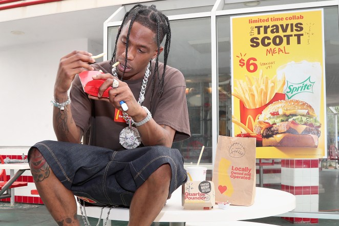 Travis Scott with his signature McDonald's meal.