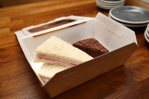 A view of a lunch box at the Pudding Pantry which they will be providing free, during half term for any child in need, who would normally get a free school lunch, after MPs voted to reject a motion to provide food to those in need during the school holidays, in Nottingham, England.