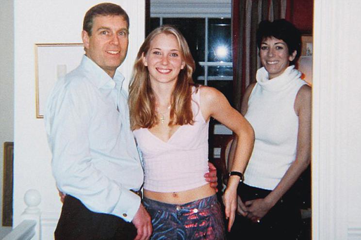 Virginia Roberts photographed with Prince Andrew and Ghislaine Maxwell in early 2001.