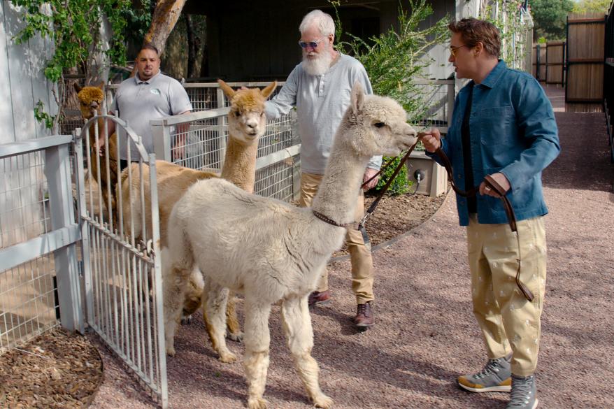 Robert Downey Jr. and a bunch of farm animals play host to David Letterman.