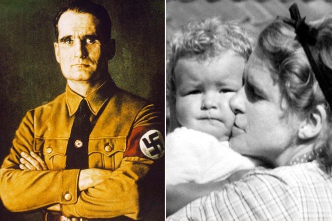 Hitler’s No. 2, Rudoph Hess (left) married young Ilse (right, with their son, Wolf) — but was mostly uninterested in sex, much to her dismay.