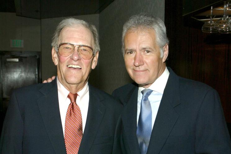 Tom Kennedy with fellow game show legend Alex Trebek in 2005.