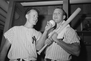 Whitey Ford with Mickey Mantle.