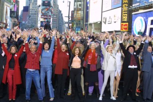 Hundreds of Broadway cast members sing "New York, New York" on Sept 28, 2001, encouraging theater lovers to return to Times Square.