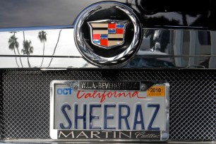 An SUV with a personalized license plate is seen in Beverly Hills, Calif.