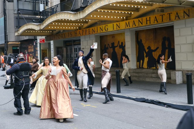 "Hamilton" pre-tapes their 2020 Macy's Thanksgiving Day Parade performance.