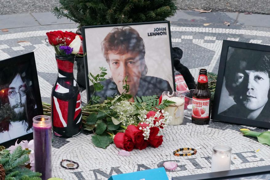 Strawberry Fields, Central Park, NYC. John Lennon memorial, on 40th anniversary of his death. nypostinhouse