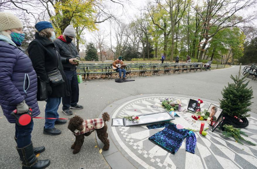 Strawberry Fields, Central Park, NYC. John Lennon memorial, on 40th anniversary of his death. nypostinhouse