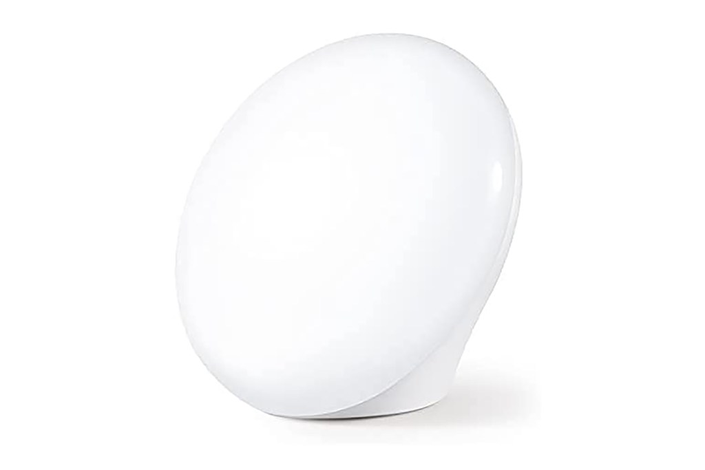 A white circular sun lamp