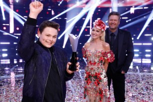 Carter Rubin with Gwen Stefani and Blake Shelton