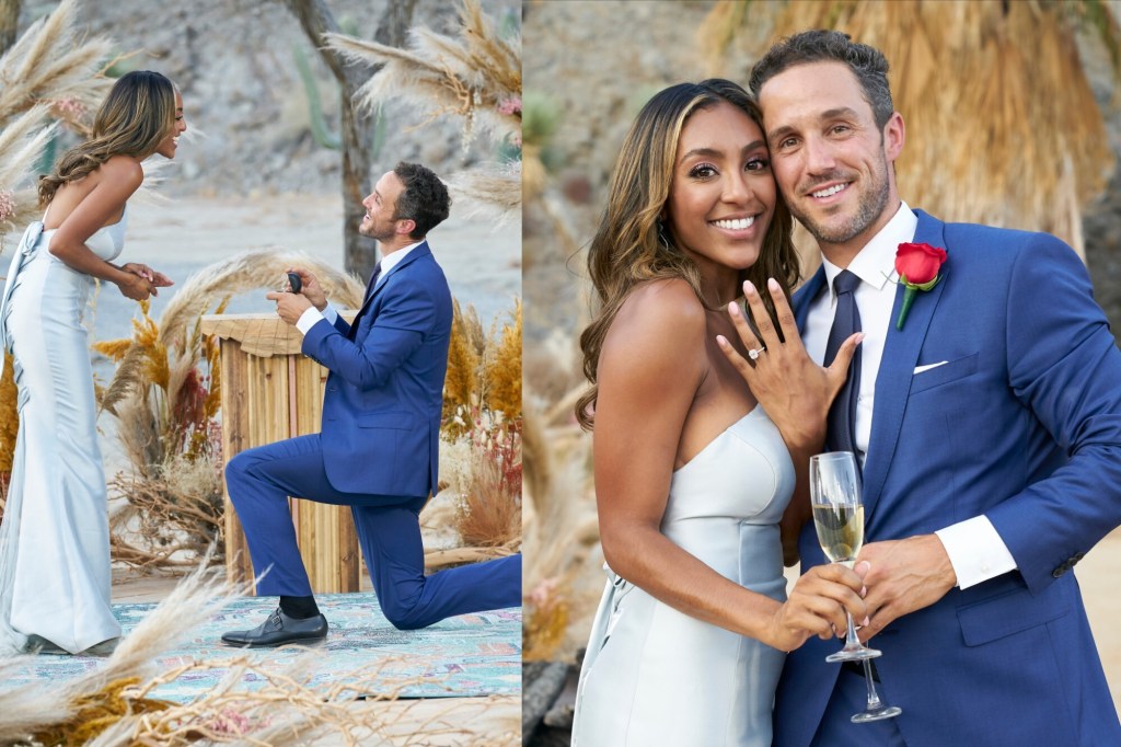 Tayshia Adams and Zac Clark got engaged on the finale of "The Bachelorette."